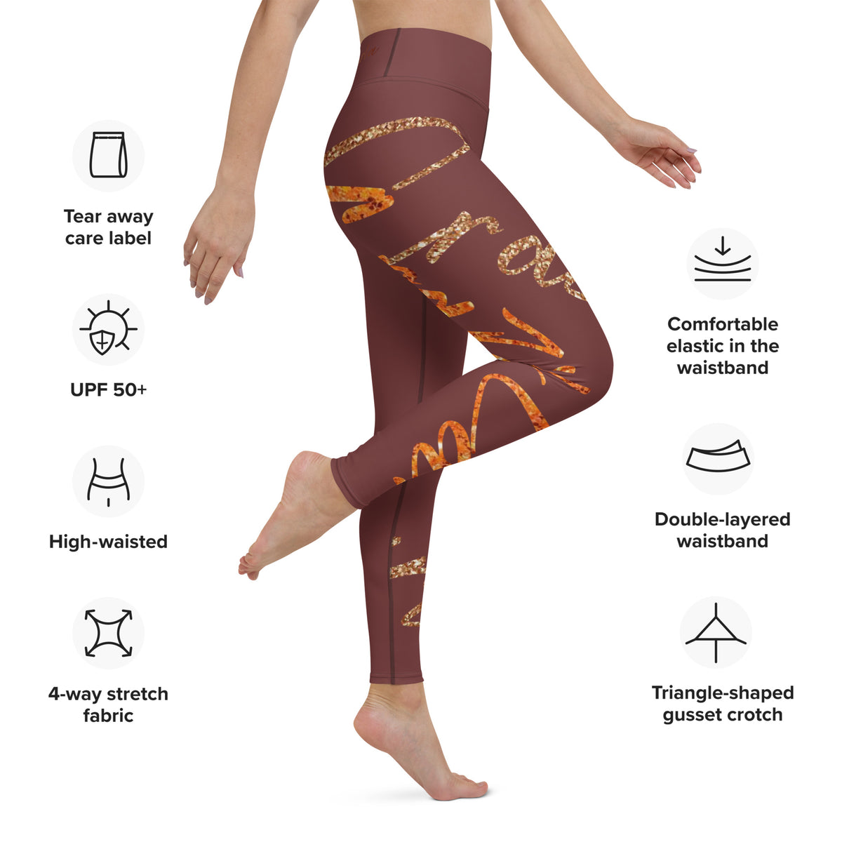 LYX-R507 Mystic Rose Printed Yoga Leggings - Plus Size, Butter Soft Knit