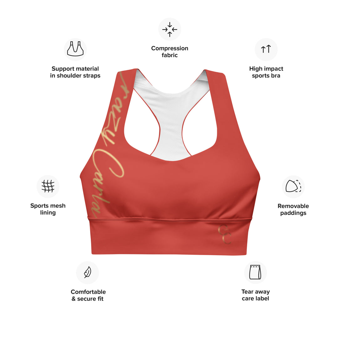 ´Burnt Sunset' Longline Classique sports bra