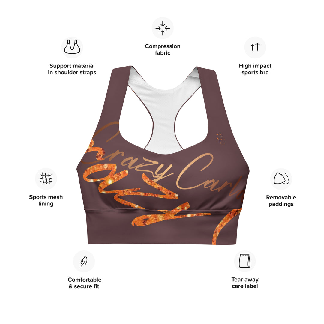 'Rustiq Lust' Longline Glitter sports bra