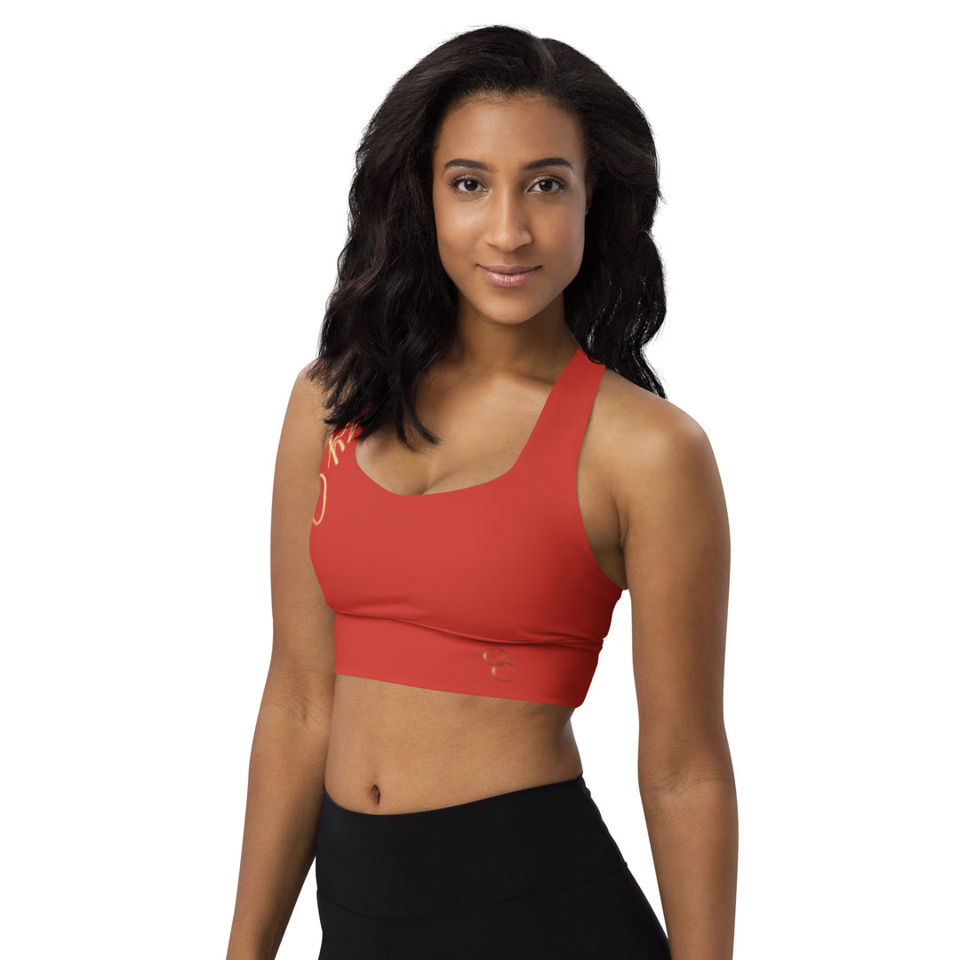 ´Burnt Sunset' Longline Classique sports bra