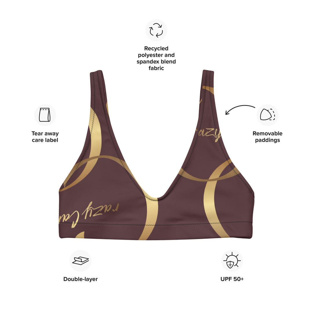 'Cab Sauvignon' Recycled padded gym bra