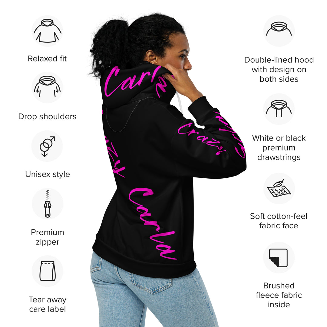 Crazy Carla Epic Streetwear Unisex zip hoodie